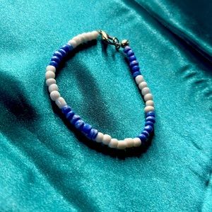 Blue and white bracelet